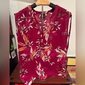 Sleeveless Blouse Tropical Lead Design